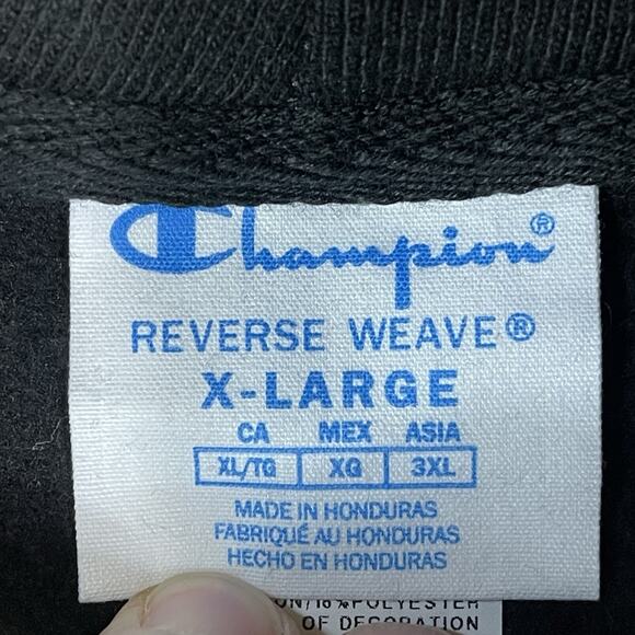Champion Hoodie Mens XL Black Captain Morgan Print Long Sleeve Reverse Weave - Picture 3 of 10